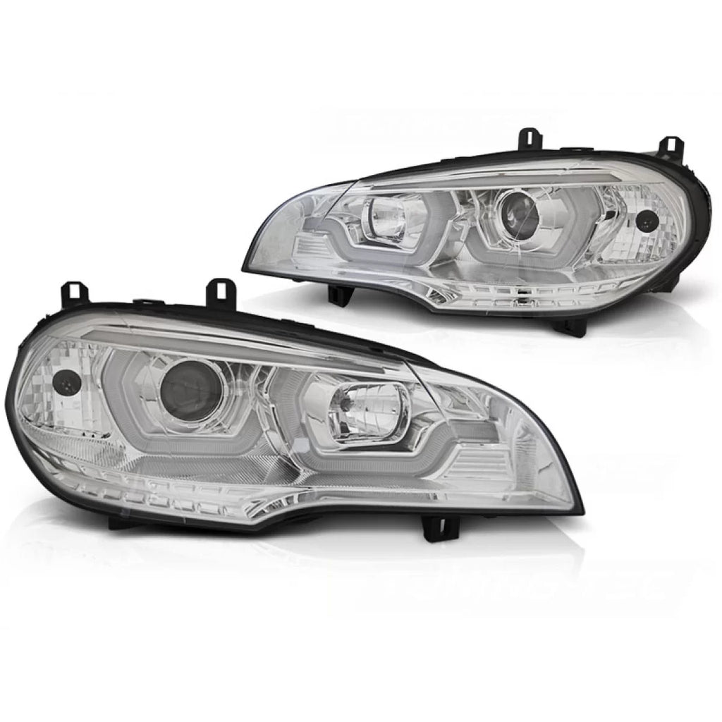 Fari anteriori a guida di luce DRL cromato compatibile BMW X5 E70 07-13