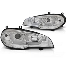 Carica l'immagine nel visualizzatore di Gallery, Fari anteriori a guida di luce DRL cromato compatibile BMW X5 E70 07-13