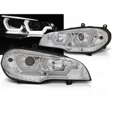 Carica l'immagine nel visualizzatore di Gallery, Fari anteriori a guida di luce DRL cromato compatibile BMW X5 E70 07-13