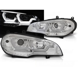 Fari anteriori a guida di luce DRL cromato compatibile BMW X5 E70 07-13