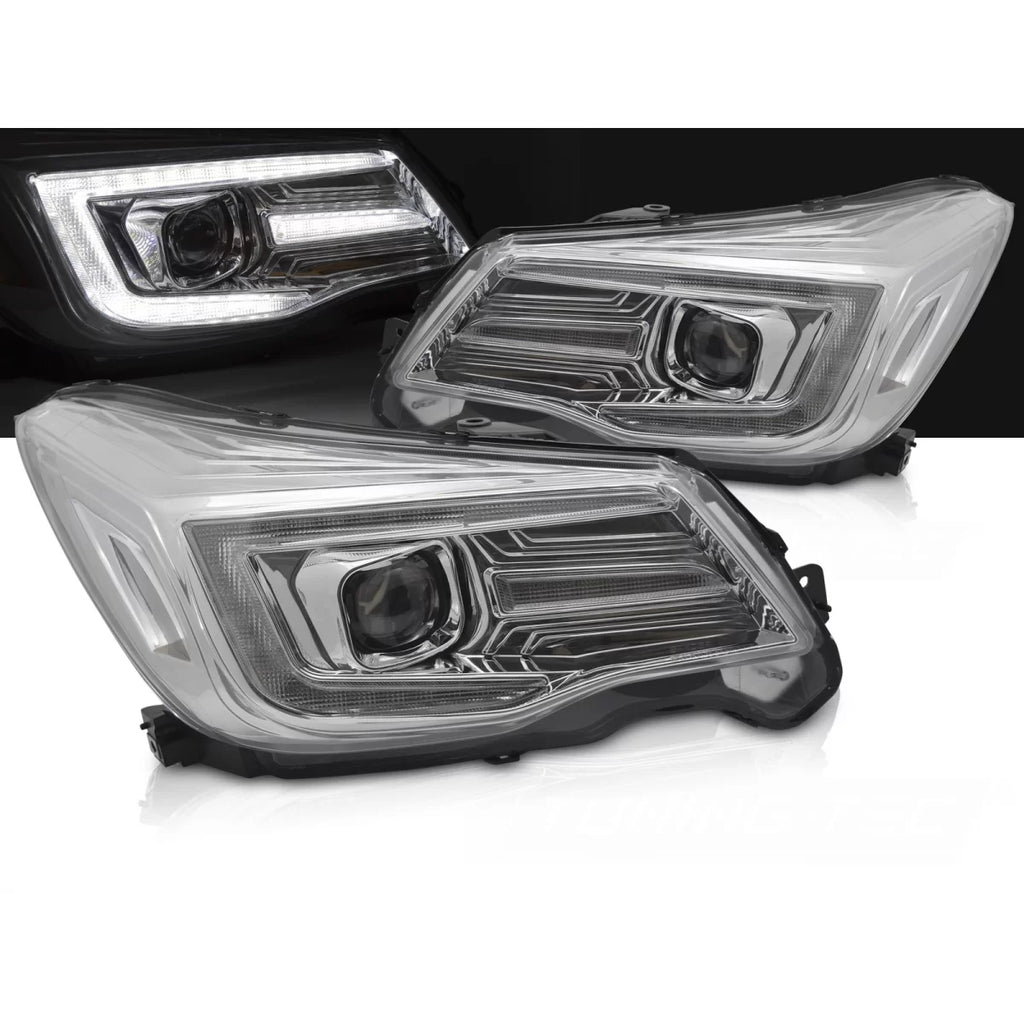 Fari anteriori a guida di luce DRL cromato compatibile SUBARU FORESTER IV 13-18