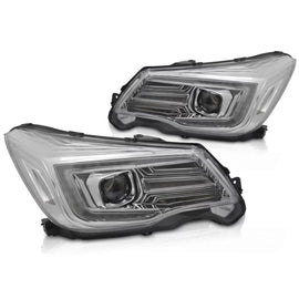 Fari anteriori a guida di luce DRL cromato compatibile SUBARU FORESTER IV 13-18