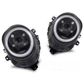 Fari anteriori a guida di luce Nero lucido DRL compatibile MINI (COOPER) F55 / F56 / F57 14-17