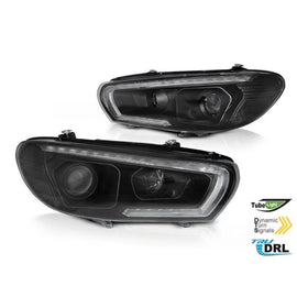 Fari anteriori tube SEQ LED per Volkswagen Scirocco 2008-2014 nero