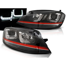 Fari anteriori U-LED luce nero con rosso LINE Sport compatibile VW GOLF 7 12-17