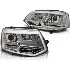 Fari anteriori U-LED luce cromato compatibile VW T5 2010-2015
