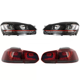 Fari anteriori per VW Golf 6 VI (2008-2013) Golf 7 3D LED DRL U-design GTI con fanali posteriori Full LED R20