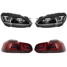 Fari anteriori per VW Golf 6 VI (2008-2013) Golf 7 3D LED DRL U-design sequenziale Indicatore di direzione con fanali