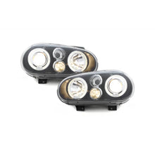 Fari anteriori per VW Golf IV 4 (09.1997-09.2003) Angel Eyes 2 anelli luminosi nero