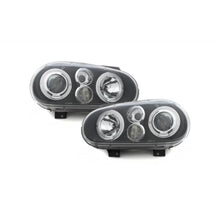 Fari anteriori per VW Golf IV 4 (09.1997-09.2003) Angel Eyes 2 anelli luminosi nero