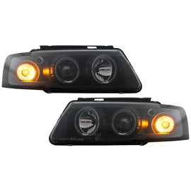 Fari anteriori per VW Passat B5 3B (11.1996-08.2000) Angel Eyes nero