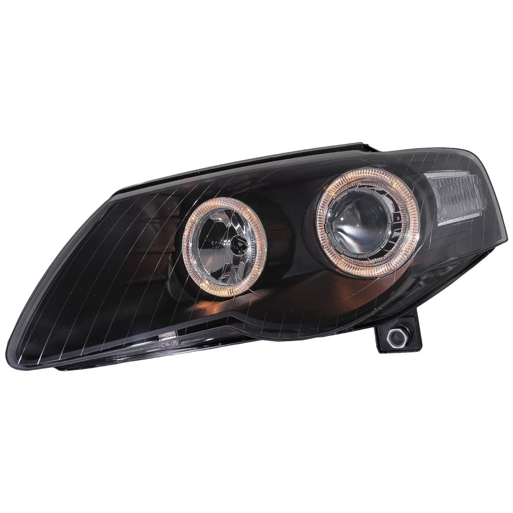 Fari anteriori per VW Passat B6 3C (03.2005-2010) 2 anelli luminosi nero