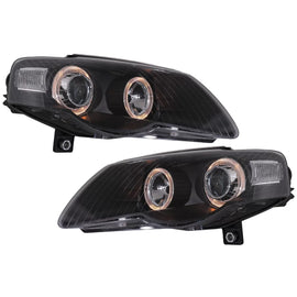 Fari anteriori per VW Passat B6 3C (03.2005-2010) 2 anelli luminosi nero