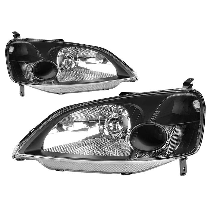 Fari Anteriori JDM Style SK-Import Neri Regolazione Manuale Honda Civic EM2 ES Pre Facelift