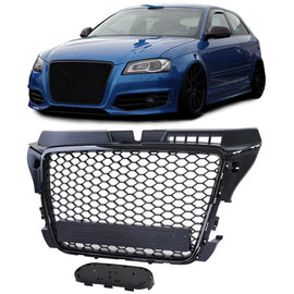 Nido d’ape griglia radiatore griglia Sport stile nero lucido opaco per Audi A3 8P 08-13