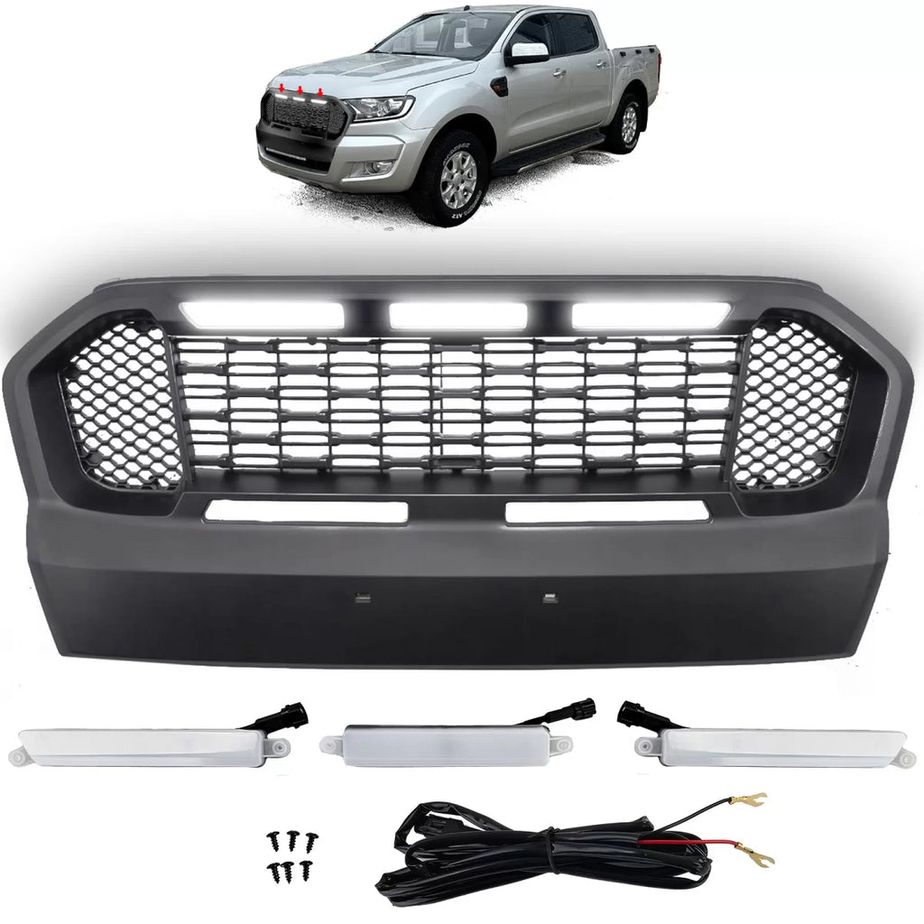 Nido d’ape Performance nero griglia con LED compatibile Ford Ranger T7 16-19