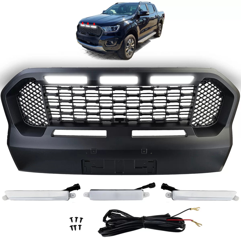 Nido d’ape Performance griglia nero con LED per Ford Ranger T8 19-23