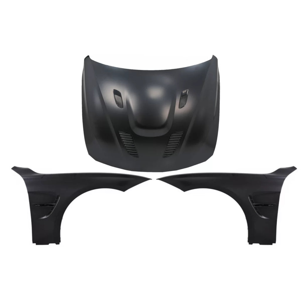 Cofano cofano con Parafanghi anteriori nero per BMW Serie 3 F30 F31 (2011-2019) M3 GTS stile