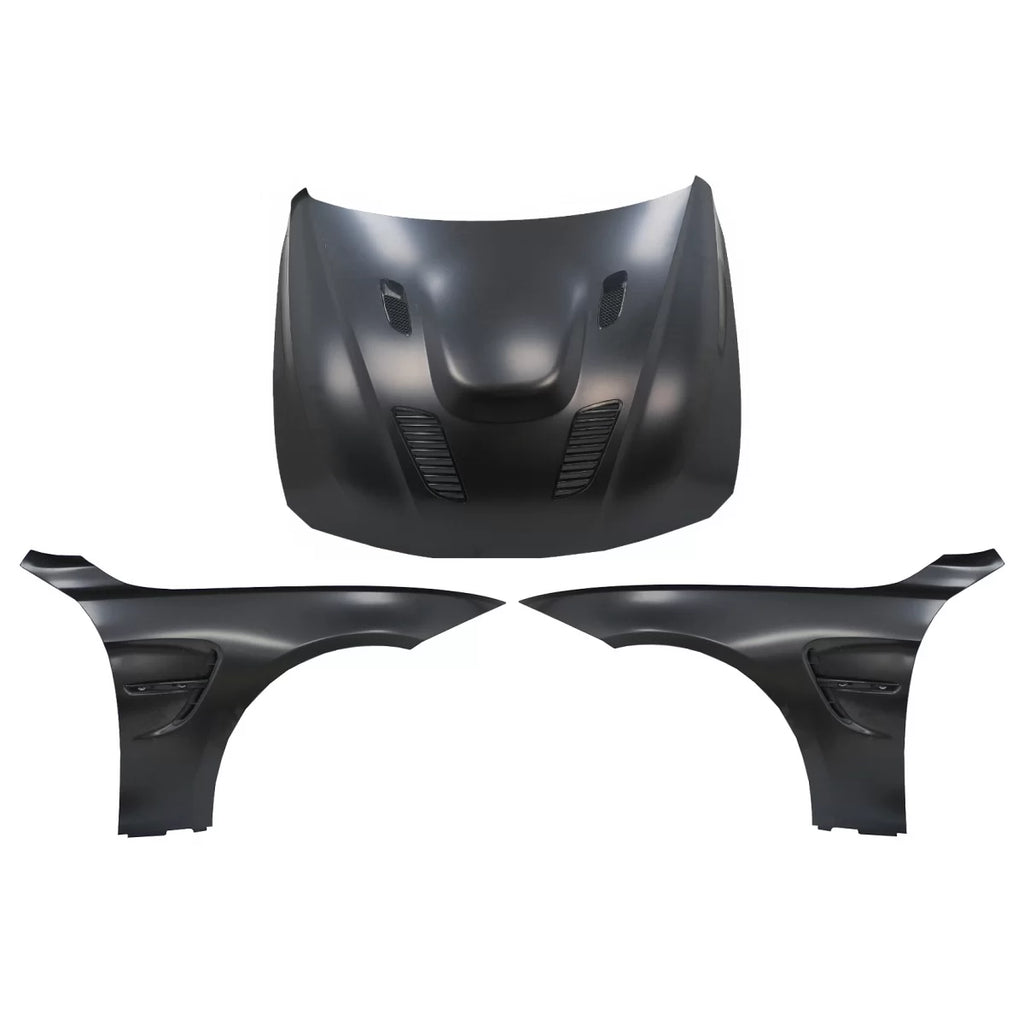Cofano cofano con Parafanghi anteriori nero per BMW Serie 4 F32 F33 F36 (2011-2019) M4 GTS stile