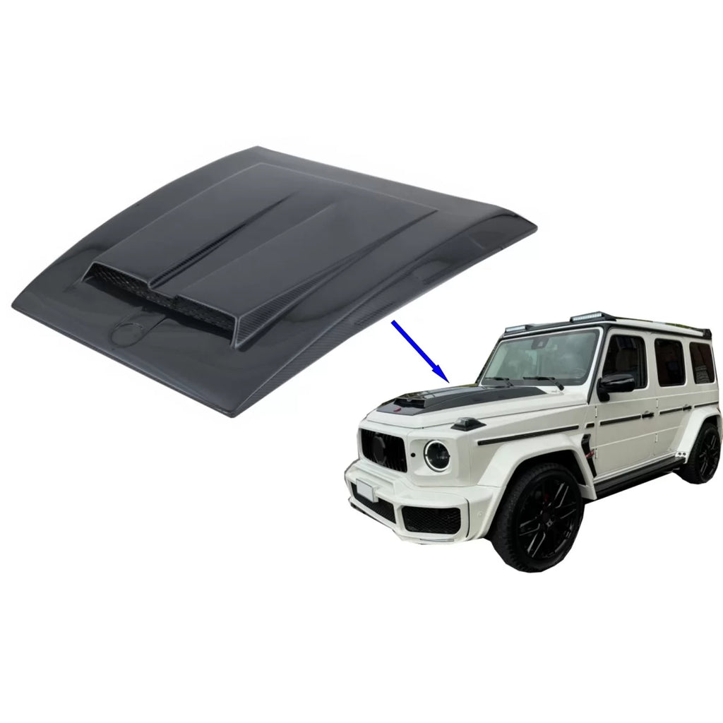 Cofano presa d’aria cofano per Mercedes W463 Classe G (1989-2018) autentico carbonio