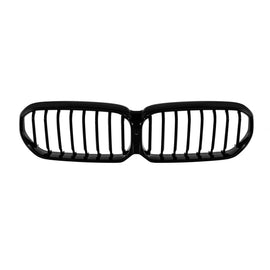 Iconic Glow illuminato Griglie a doppio rene a lamella singola per BMW Serie 5 G30, G31 2020-2023, nere lucide