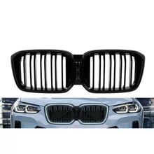 Iconic Glow tipo illuminato griglie a doppio rene con doppia lamella per BMW X3 G01, X4 G02 2022-2024, Nero lucido