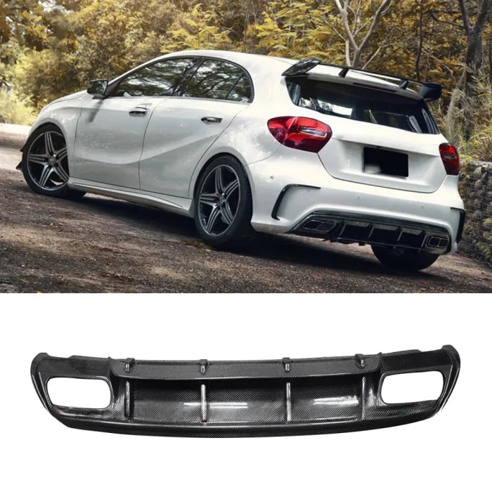 CarbonWorks Lip paraurti posteriore in carbonio per Mercedes-Benz Classe A W176 2013-2018 - foto 1