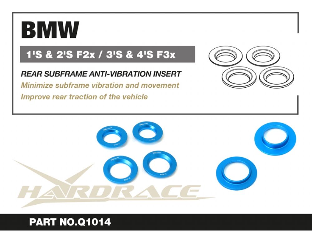 Inserti antivibrazione telaietto posteriore Hardrace BMW Serie 1, Serie 2, Serie 3 e Serie 4 – 4 pezzi – foto 2