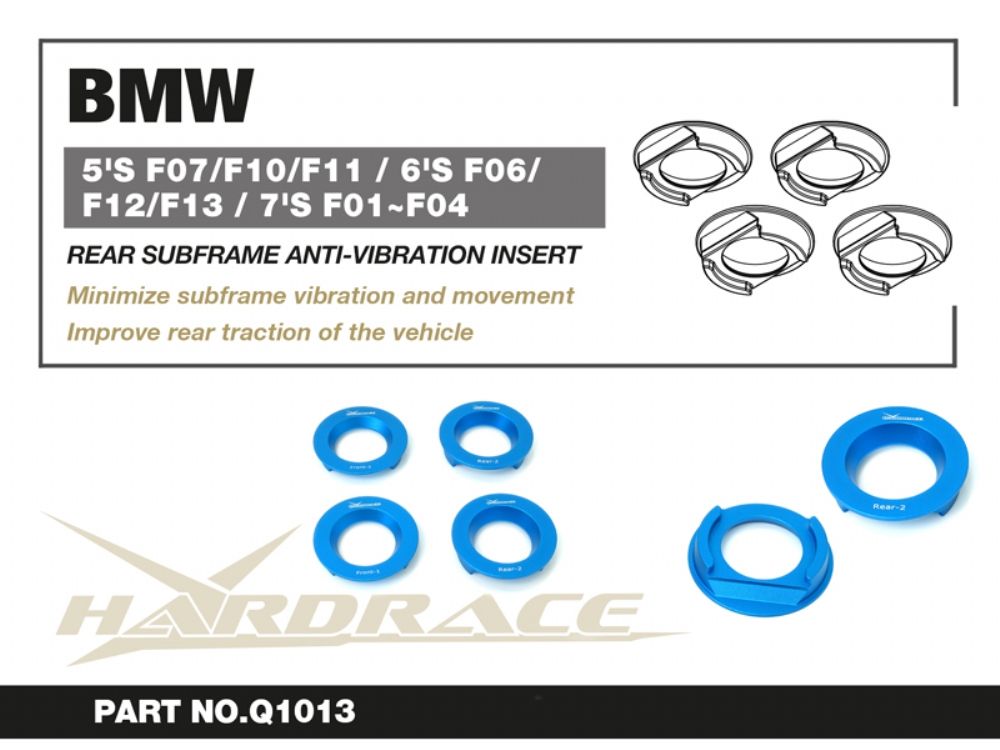 Inserti antivibrazione telaietto posteriore Hardrace BMW Serie 5, Serie 6 e Serie 7 – 4 pezzi – foto 2