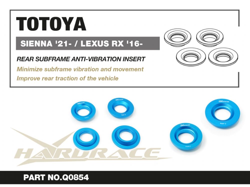 Inserti boccole telaietto posteriore Hardrace Lexus RX MK4 AL20 – kit 4 pezzi – foto 2