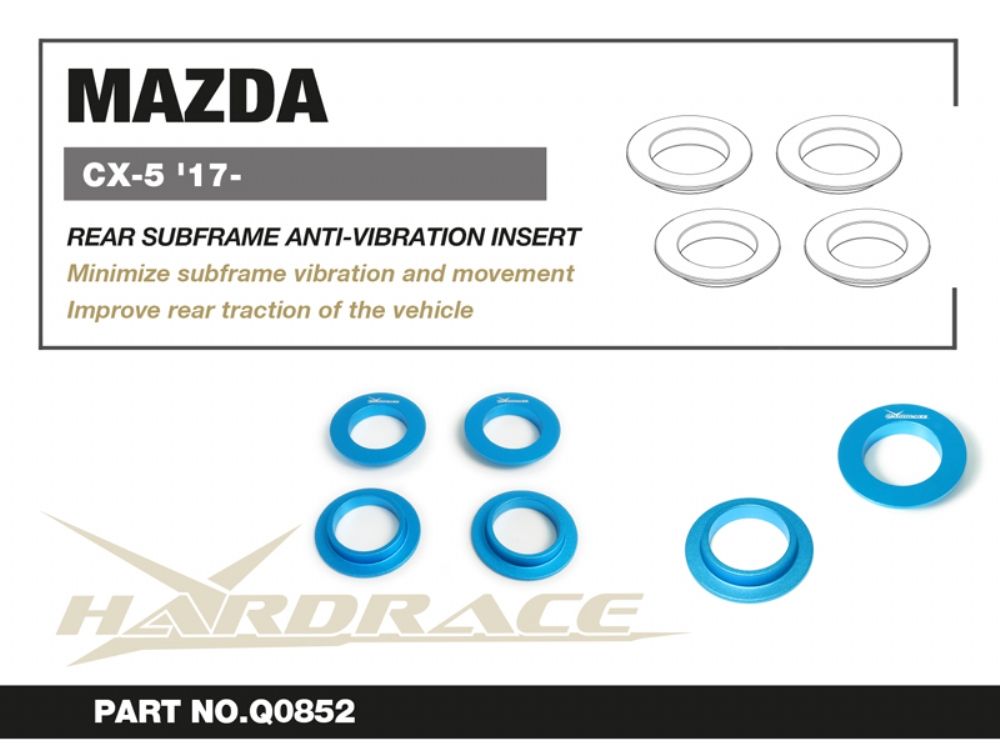 Inserti boccole telaietto posteriore Hardrace Mazda CX-5 MK2 KF – kit 4 pezzi – foto 2