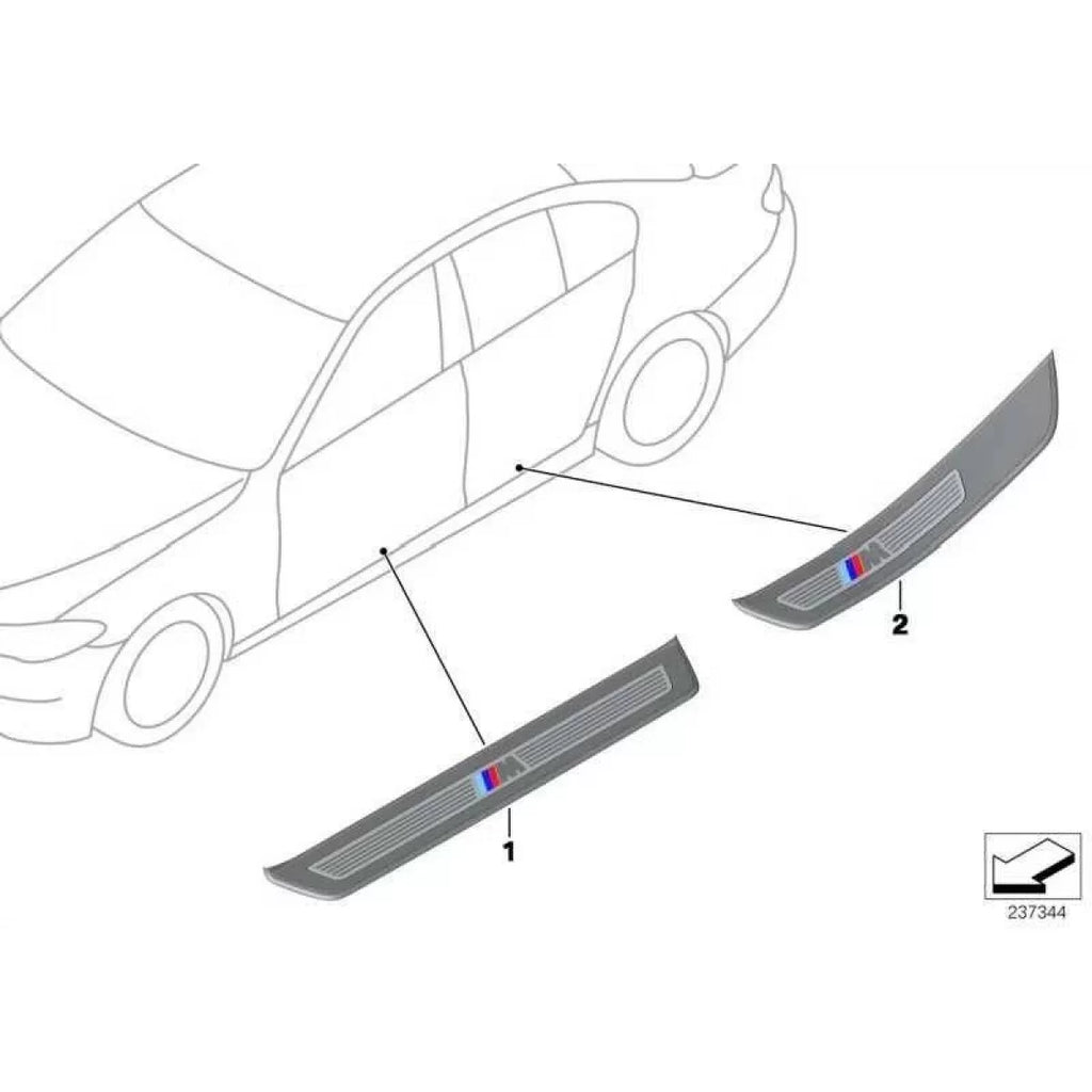 Interno Battitacco per Bmw 5 F10 / F11 ///M stile 4 pezzi