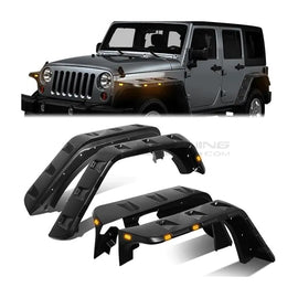 Kit 4 parafanghi Pocket Rivet con luci ambra Jeep Wrangler JK e JL