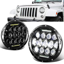 Carica l'immagine nel visualizzatore di Gallery, Fari LED 7 Pollici DRL SK-Import Neri Jeep Wrangler CJ Hummer e Mazda MX-5 NA