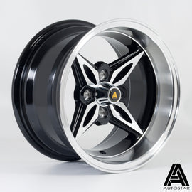 Cerchio in lega Autostar Kanji 14x8 4x114.3 ET-5 Black Polished Lip