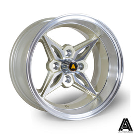 Cerchio in lega Autostar Kanji 14x8 4x114.3 ET-5 Gold Polished Lip