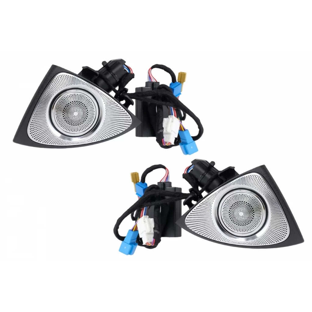 Kit AC bocchetta 7 colori LED rotativo Tweeters griglie copertura altoparlante per Mercedes Classe S W222 (2013-2020)