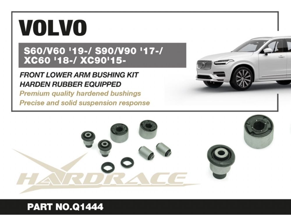 Kit boccole per bracci inferiori anteriori Hardrace Volvo S60, S90, V60, V90, XC60 e XC90 – 8 pezzi – foto 2