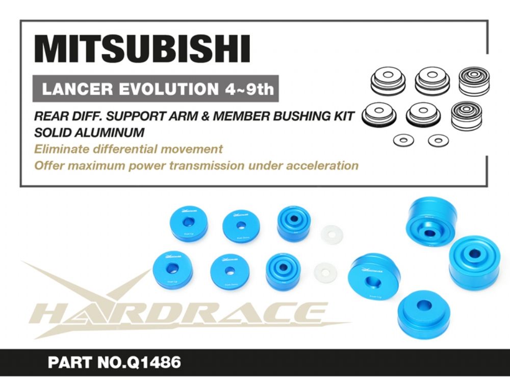 Kit boccole rigide differenziale posteriore per AYC Hardrace Mitsubishi Lancer EVO 4, 5, 6, 7, 8 e 9 – 8 pezzi – foto 2