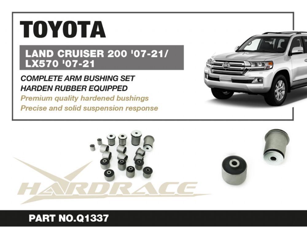 Kit completo boccole per bracci sospensione Hardrace Toyota Land Cruiser J200 e Lexus LX MK3 – 18 pezzi – foto 2