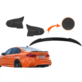 Kit Calotte specchietti e Spoiler baule per BMW Serie 3 F30 (2011-2018) M4 design autentico carbonio