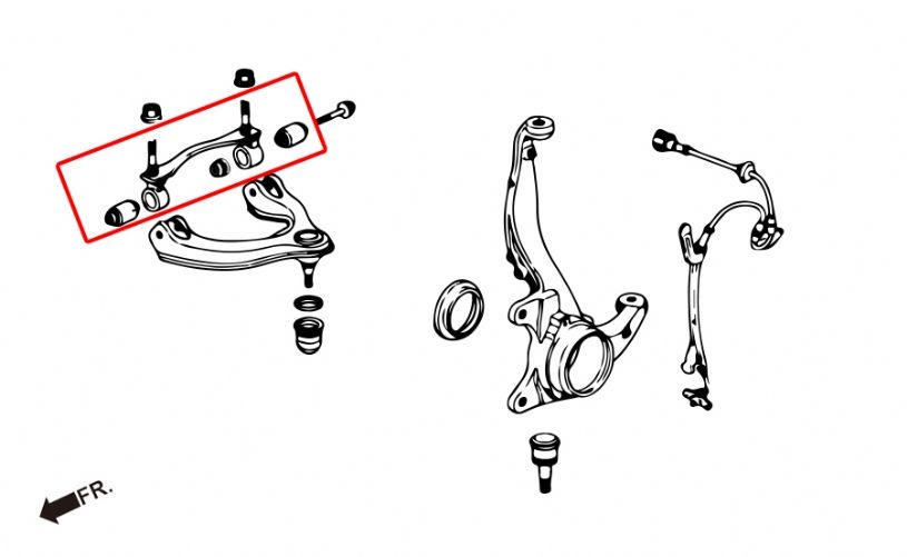 Kit riparazione boccole bracci superiori Hardrace Honda Civic MK5 Integra DC2 – 6 pezzi – foto 2
