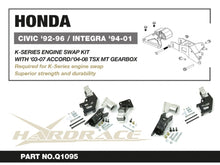 Kit supporti motore per conversione K-series Hardrace Honda Civic EG e Integra DB6–DC2 con cambio Accord o TSX – 3 supporti – foto 2