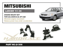 Kit supporti motore rinforzati Hardrace Mitsubishi Lancer / Mirage CS 2.0 e 2.4 con cambio manuale – 4 pezzi – foto 2