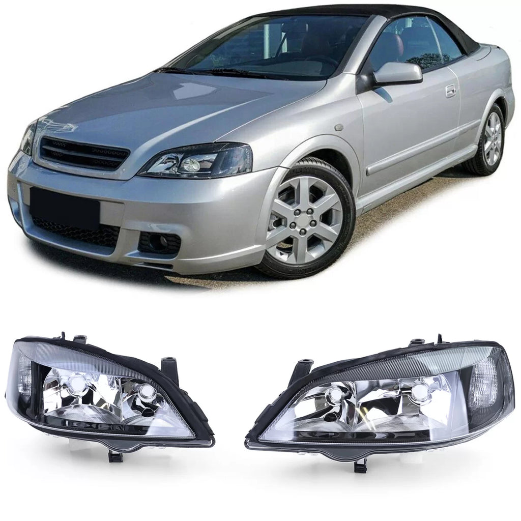 Klarglas Scheinwerfer Schwarz set Rechts Links per Opel Astra G 1997-2004