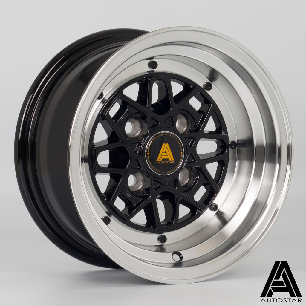 Cerchio in lega Autostar Korin 12x6 4x101.6 ET-9 Gloss Black Polished Lip