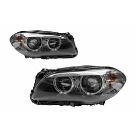 LCI tipo xenon Set fari anteriori per BMW Serie 5 F10 berlina, F11 Touring 2010-2013 con nero base per modelli