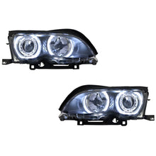 LED Angel Eyes fari anteriori per BMW Serie 3 E46 (09.2001-03.2005) xenon design nero