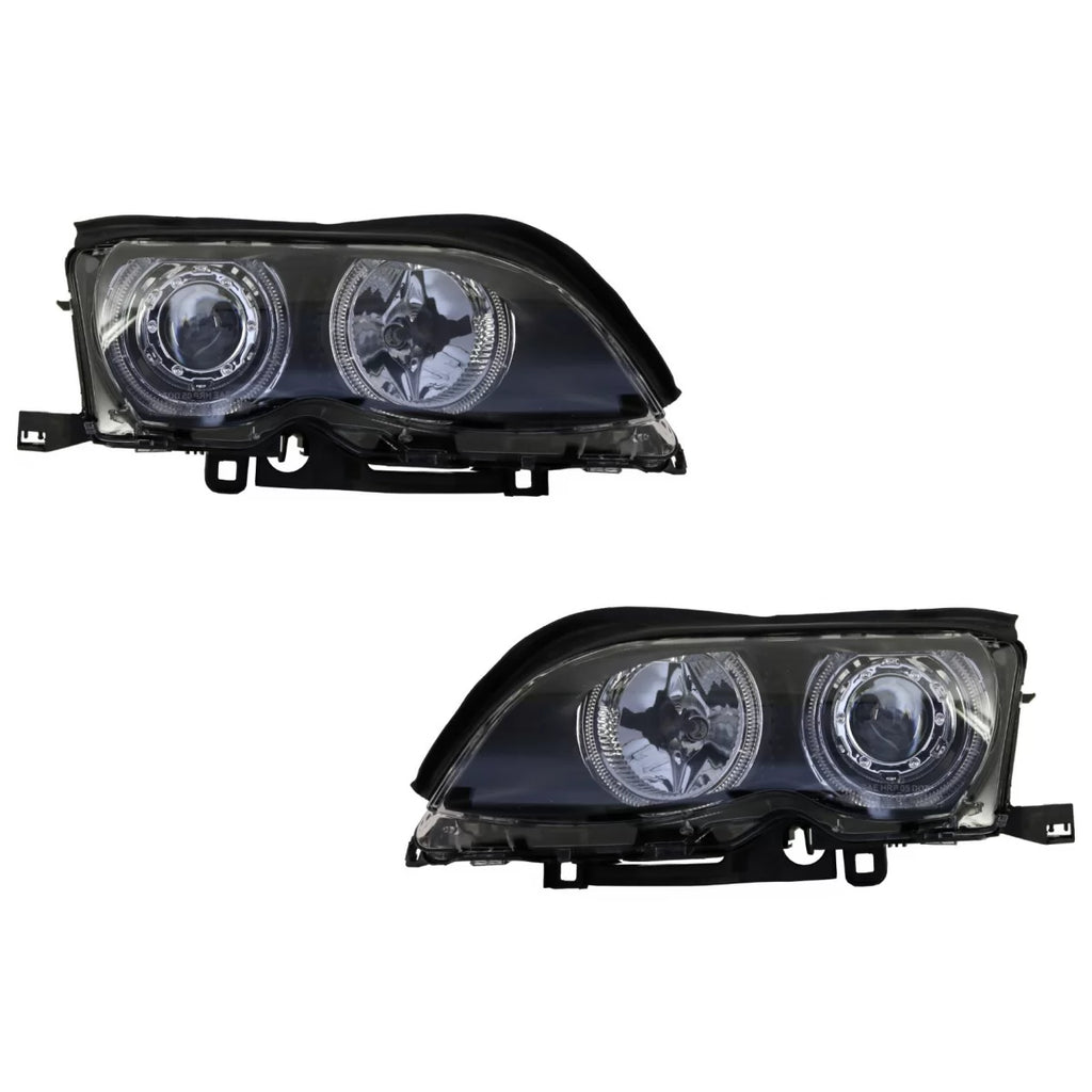 LED Angel Eyes fari anteriori per BMW Serie 3 E46 (09.2001-03.2005) xenon design nero