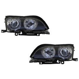 LED Angel Eyes fari anteriori per BMW Serie 3 E46 (09.2001-03.2005) xenon design nero